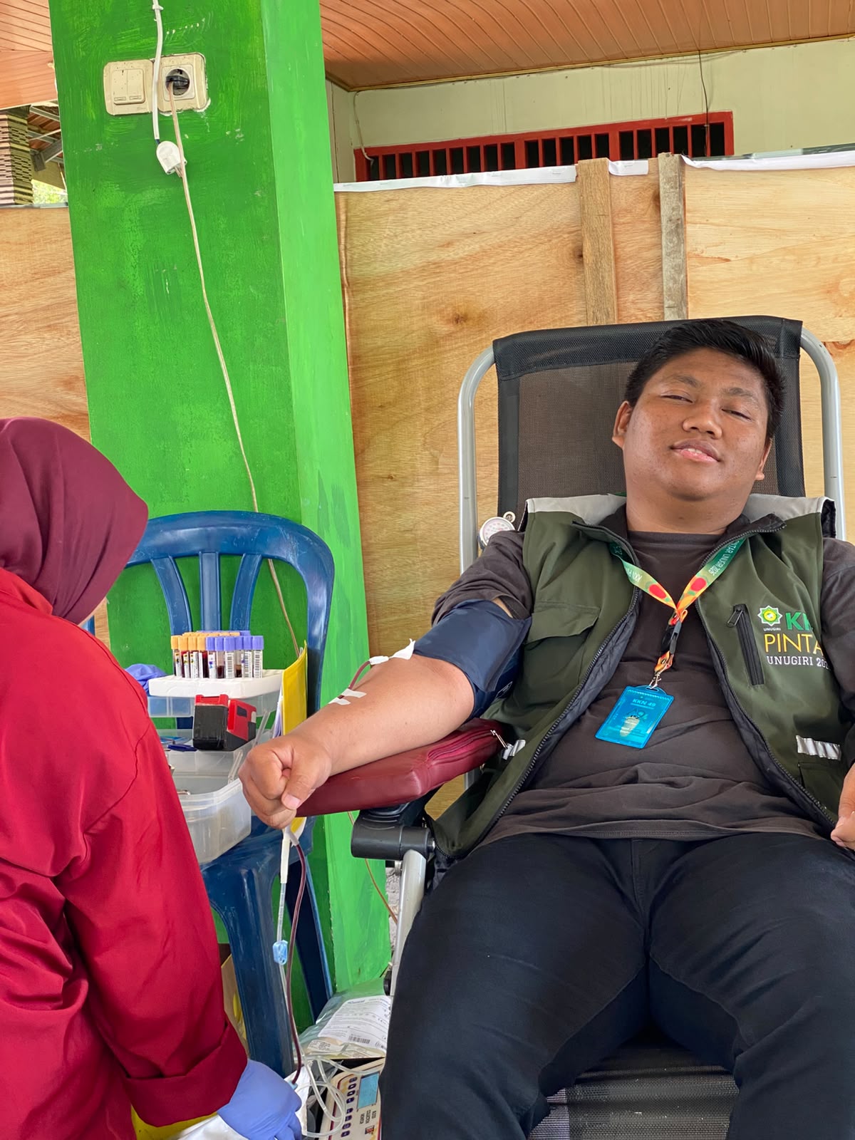 KKN Unugiri Ikut Donor Darah Bersama TMMD, Warga Desa Kesongo Antusias Dukung Aksi Kemanusiaan